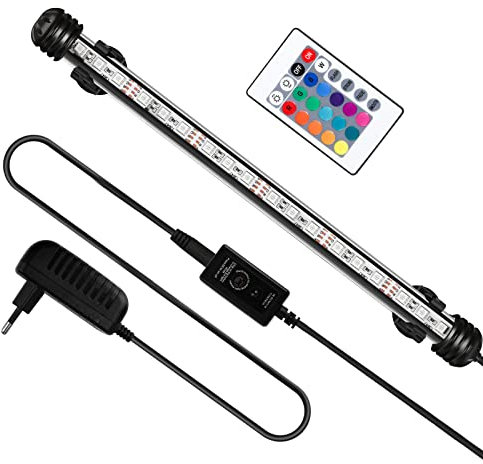 Yakimz Aquarium LED Beleuchtung, 3W Aquarium-Licht RGB, IP67 Wasserdicht, Universal Fit Aquarium Lamp, für Fisch Tank, Pflanzen Aquarium, EU Stecker