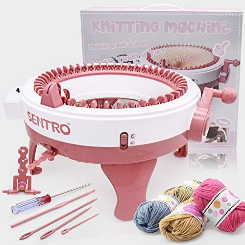 22/40/48 Nadeln Strickmaschinen, Strickbrett rotierende Doppelstrick-Webstuhl-Maschinen-Kit, für Erwachsene/Kinder DIY Strickschal Mütze Socken Handschuhe, manuelle runde Spinnstrickmaschine (48 Pins)