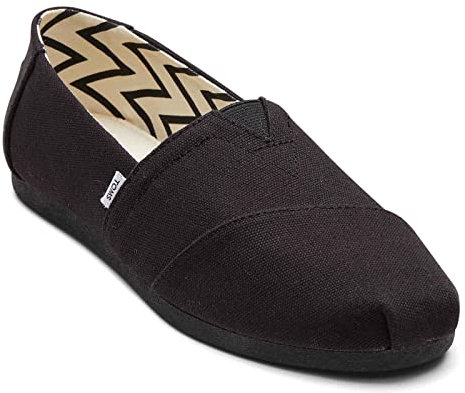 TOMS Damen Alpargata Flacher Slipper, Black/Black Wide Recycled Cotton Canvas, 40 EU Weit