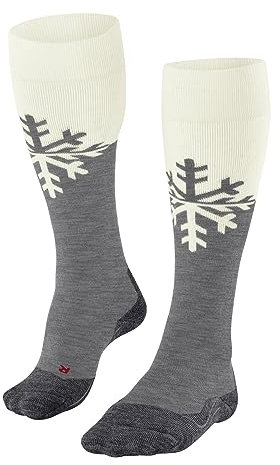 FALKE Damen Skisocken SK2 Intermediate W KH Funktionsmaterial Schurwolle warm dick 1 Paar, Grau (Light Grey 3400), 39-40