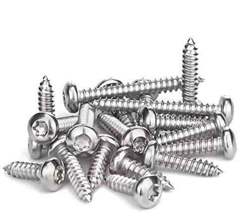 50 Pcs Self Tapping Screws, M4 x 30mm Multi Purpose Screws, 304 Stainless Steel, Torx Pan Head Screws for Wood, Drywall and Furniture
