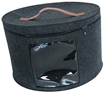 predolo Hutschachtel, Hutaufbewahrungsbox, faltbar, stapelbar, tragbar, für Damen und Herren, Reise-Hutschachteln, Reisekappenboxen für, Schwarz groß