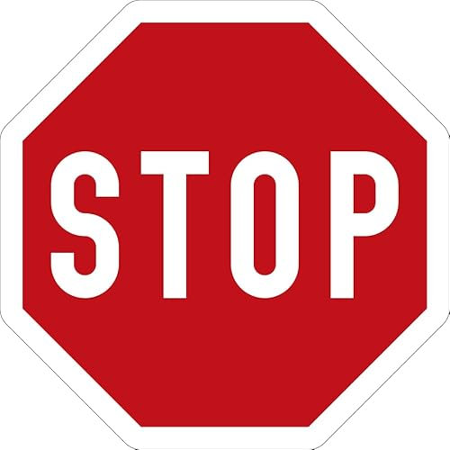 Aufkleber Verkehrszeichen 206 „STOP Halt.Vorfahrt gewähren.“ Oktogon Schild Folie selbstklebend | 5-30cm Made in Germany, Größen Name: 10x10cm