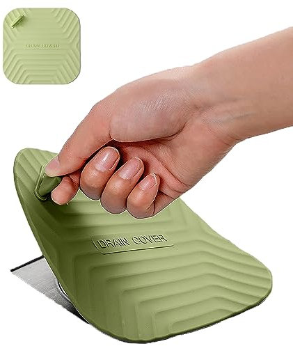MAOYONG Cubierta de Drenaje de Ducha, tapón de bañera – Cubierta de Drenaje Cuadrada de Silicona para baño, tapón de Drenaje de bañera, tapón de Drenaje de Fregadero de Cocina, 5.9 Pulgadas, Verde