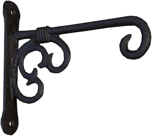 OQHAIR Supports de Plantes à Suspendre en Fonte Robuste, Crochet Mural Vintage en Fonte, Support de Fleur Mural en Fer forgé, décoration de Jardin, Support de Panier Suspendu pour Balcon-