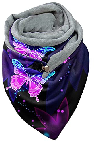MGSFGlk Dreiecksschal Damen Dreieckstuch Mit Button Winterschal Karo Herbstschal Warm Damenschal Fransen Schal Dreieck Flauschig Schlauchschal Persönlichkeit Wickelschal Soft Retro Scarf Valentinstag