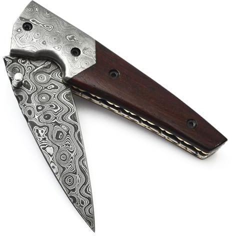 PAL 2000 KNIVES Couteau pliant - Couteau de poche fait main en acier de Damas CAM-3035