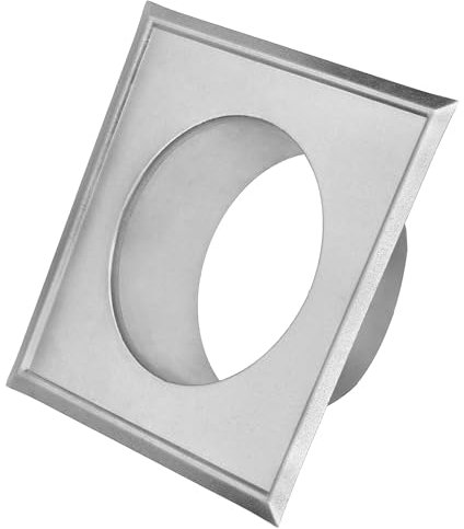 KOTARBAU® Rosetta per canna fumaria, Ø 110 mm, zincata, con flangia, tubo per stufa, 160 mm x 160 mm, copertura da parete argentata, rosetta decorativa per camino, rivestimento da parete