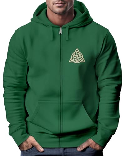 Neverless® Zip Hoodie Herren Sweatjacke mit Kapuze Logo Wikinger nordische Mythologie Valknut Wotansknoten Valhalla