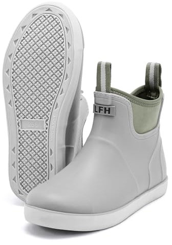 Stivali Gomma Uomo, Adulto Impermeabile Leggere Comode Shorty Boots, Resistenti all'Usura Stivali Da Pesca da Lavoro Nero Scarpe Da Giardino Per l'esterno