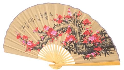 Warmhm Large Folding Chinese Hand Fan Wall Decor Jumbo Paper Fan for Home Decorative Wall Hanging Boho Decor