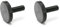 Ganter Normelemente | Flache Rändelschrauben | Rändelschrauben (niedrige Form) | DIN 653-M10-30 | 2 Stück | Stahl brüniert | Gewinde: M10x30