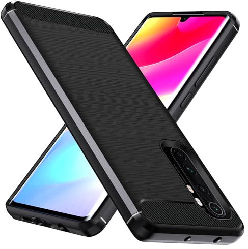 ivoler Silikon Hülle für Xiaomi Mi Note 10 Lite, [Militärischer Schutz] Stoßfest Handyhülle, Dünne Weiche Flexible TPU Kratzfest Schutzhülle Anti-Fingerabdruck Case Cover, Schwarz