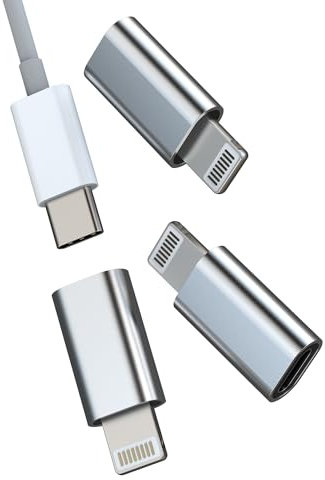 Adaptador Lightning a Tipo C Cargador Accesorios (3 Pack) Conversor USB C Macho to para iPhone Jack Hembra Adapter para iPad Air Mini para Apple 14 13 12 11 Pro MAX 7 8 Plus X SE XS XR Convertidor