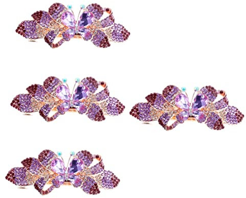 MAGICLULU 4pcs Rhinestone Hair Barrette Bridal Hair Accessories for Women Styling