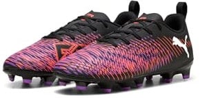 PUMA Future 8 Play FG/AG JR, Scarpe da Calcio, Black White-Glowing Red, 31 EU