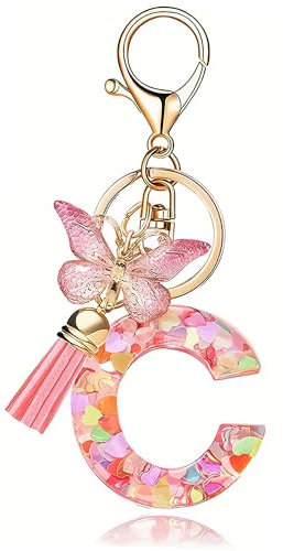 LECTNORE Personalisierter Schlüsselanhänger für Damen - Süßer Taschenschlüsselring (C)