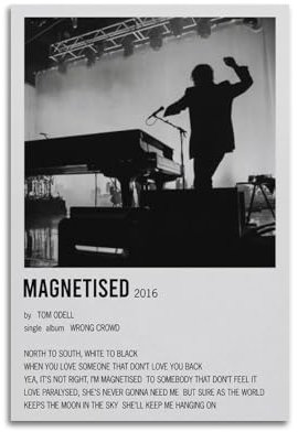 DIGERTECH MJIFEIMagnetisiert von Tom Odell Poster, Wandkunst, Vintage-Kunst, Raumdekoration, ästhetisches Schlafzimmer-Poster für Schlafzimmer, 30 x 45 cm, ungerahmter Stil
