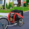Fahrradanhänger für Hunde, Hundeanhänger, Fahrrad Anhänger für Hunde, Hundefahrradanhänger mit Reflektoren, Hundebuggy Tragfähigkeit 40KG(Rot schwarz)