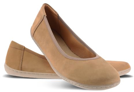 Be Lenka Barefoot Shoes for Women │ Barefoot Shoes - Ballet Flats - Black - Leather - 36 │ Barefoot Shoes Summer Ballerina Barefoot Flat Women's Shoes, Elegant and Comfortable Summer Shoes, Toffee