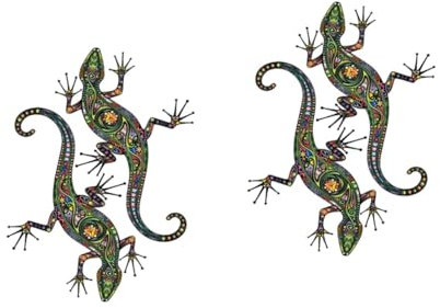 iplusmile 4stücke Wandtattoo Gecko Aufkleber Bunte PVC Deko-Sticker Für Auto Gepäck Und Zuhause Kreative Und Lustige Wanddekoration Einfach Anzubringen Langlebig Und Sicher