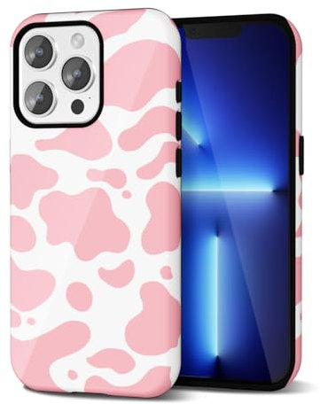 Svanove Cow Print Phone Case for iPhone 13 Pro Max Case Girly Trendy Pattern, Retro Cool Animal Print, Luxury Cute Case for Women Girl, Glossy Aesthetic Y2k Hard Shell Plastic Slim Cover, Pink