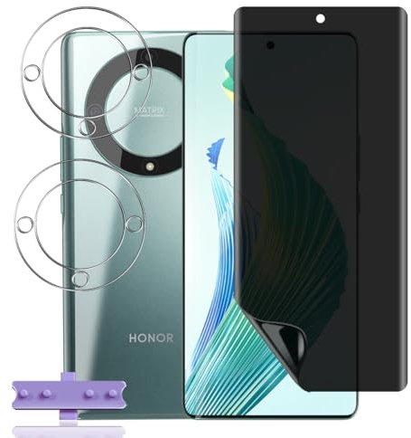 Rnnmeeko Privacidad Protector de Pantalla para Honor Magic 5 Lite 5G, 1 Piezas Antiespia Película TPU y 2 Piezas Protector Lente Cámara, Privacy Película Protectora para Honor Magic 5 Lite 5G