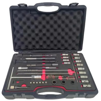 Ensemble de Coupe-siège d'injecteur Diesel 35 pièces et kit de Nettoyage de Trou d'homme