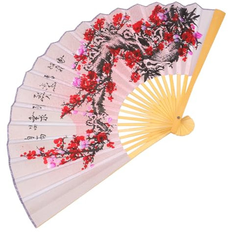 OSOLADY Grand Fan Éventail Pliable Éventail décoratif Éventail Exquis éventails Chinois Tenture Murale éventail Chinois décoration d'éventail Artisanal Pendentif Mural Ventilateur Papier