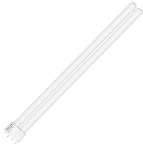 Liuyife Lampada Di Disinfezione UV a 4 Pin Da 55W, Lampada Di Disinfezione Compatta per Tubi UVC 2G11, Lampada Con Filtro Di Disinfezione per Pulire E Chiarire Laghetti Di Parchi, Laghetti per Pesci