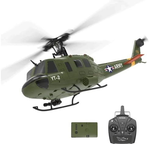 NULA YUXIANG F07 UH-1D RC Hubschrauber für Erwachsene, 1/34, 6 H 2,4 G 6-Achsen-Gyro 3D/6 G Bürstenloser Ferngesteuerter Helikopter Flugflugzeug Optische Flusspositionierung – 1 Batterie