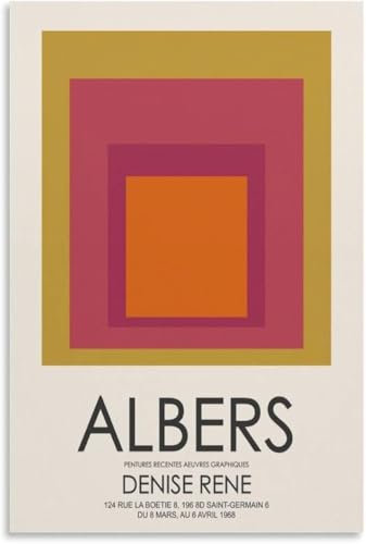 Gnvkd Ecbxz Josef Albers Poster Josef Albers Tribute quadratische Leinwand Malerei Josef Albers Wandkunst Josef Albers Drucke für Wohnkultur Bild 50x70cm Kein Rahmen
