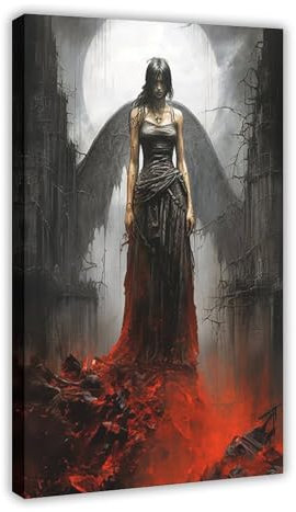 LIPOYE Gotische Fantasie-Wandkunst, Luis Royo Geïnspireerde, Druck, Leinwand-Poster, Schlafzimmer, Dekoration, Landschaft, Büro, Raumdekoration, Geschenk, 60 x 90 cm