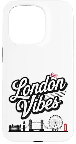 Hülle für iPhone 15 Pro London Vibes – ikonische Skyline und Union Jack Art