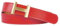 Zakatte • Damen Gürtel aus Kunstleder mit H-Schnalle Hüftgürtel Taillengürtel Damengürtel BS058 (Rot-Gold, 105 cm)