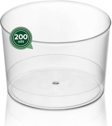 Maxi Products - 200 Vasos Chiquito Plástico Reutilizables - 210 cc - Vasos Reciclables - Vasos Chiquito - Fiestas, Eventos y Celebraciones - VASO CHIQUITO POSTRE
