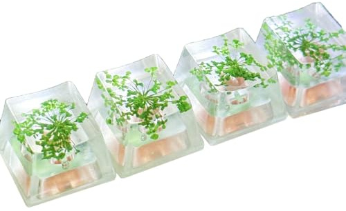Only Keycap Leaves Dry Flowers Pattern Translucents Keycap ESCs Keycaps for Mechanical Keyboards Installation