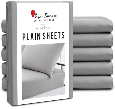GC GAVENO CAVAILIA Fitted Sheet King Size 6 Pack - Plain Dyed Microfiber Bedding Sheets - Fade, Wrinkle & Shrink Resistant Bottom Sheets - 25cm Deep Breathable Bed Sheet with Elasticated Corners Grey