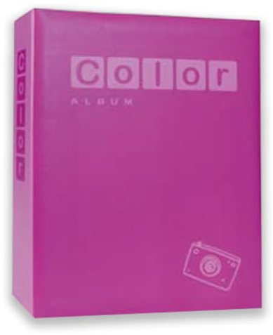 Album Fotografici da 200 Foto Color Pastello per Foto 10x15 - Portafoto a Tasche Vari Colori Allegri a Scelta con Spazio Memo Centrale per Scrivere e Porta Cd (Fucsia)