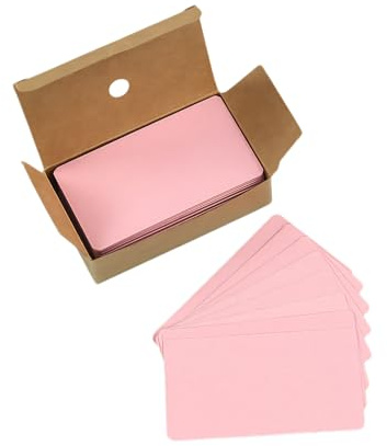 Lot de 100 cartes de visite vierges pour apprentissage, étude, bricolage, mémoire, rose
