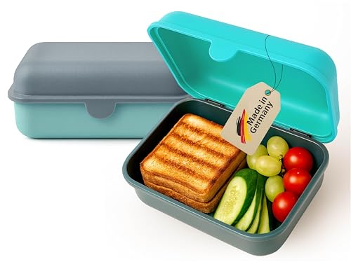 MEBY Lot de 2 boîtes à lunch – Boîte à déjeuner pour enfants et adultes – Sans BPA, passe au lave-vaisselle, micro-ondes – Robuste boîte à collation/boîte à petit-déjeuner avec couvercle amovible