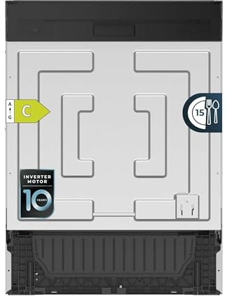 Cecotec Lavavajillas Integrable 60cm Bolero Aguazero 6620 Full-BI C. 1850W, 15 Cubiertos, 8 Programas, Motor Inverter, Pantalla FullColor, Smart Wash, Turbo Dry+, AutoClean, Media Carga, Dual Zone
