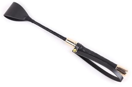 Generico Frusta da Equitazione con Impugnatura Antiscivolo for Allenamento, Equitazione, esibizioni e direzione(Black-45cm)