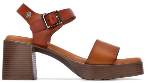 REFRESH - Sandalen Damen Kamel - Bequeme und vielseitige Schuhe - Casual Mode - Modell 17509702 (Größe 39)