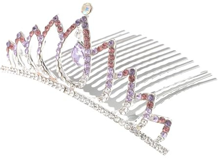 HOOTNEE Brautkrone Kamm Legierung Strass Hochzeitskopfschmuck Damen Tiara Clip für Feierlichkeiten