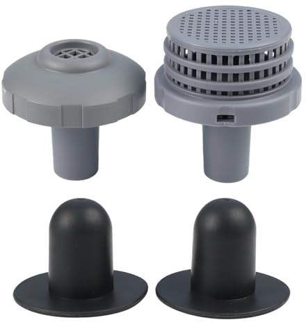 JoyousMall Kit de conector de chorro de agua para piscina sobre el suelo, piezas de repuesto de filtro de salida de entrada de 1.25 pulgadas con boquilla y rejillas para la serie Set