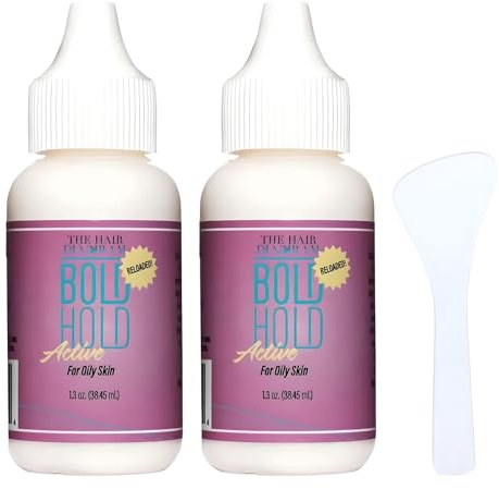 2 Pack Wig Glue Lace Front, Waterproof Lace Glue for Wigs, Latex-Free and Oil-Resistant Adhesive with Clear Spoon - Easy Apply, Quick