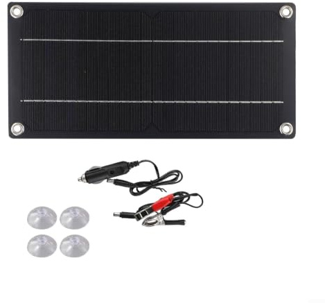 Kit de panel solar de 60 W, cargador de goteo de alta eficiencia de 12 V para caravana, vehículo marino para sostenedor de batería, diseño ligero de viaje, clasificación IP65, 300 x 145 mm