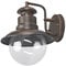 Lindby Wandleuchte außen Eddie (spritzwassergeschützt (Landhaus, Vintage Rustikal) in Braun (1 flammig E27) - Außenwandleuchten Wandlampe Led Außenlampe Outdoor für Außenwand/Hauswand