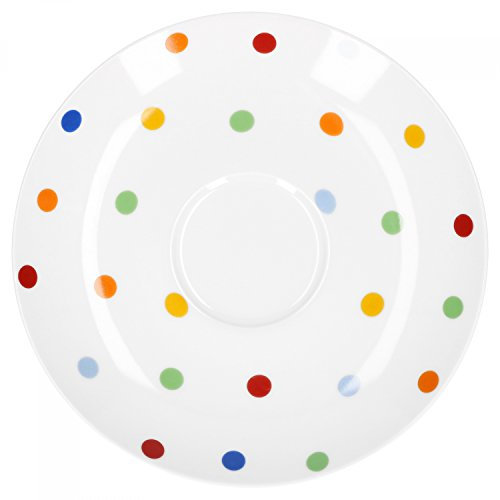 Van Well Porzellan Geschirr Serie Capri | weiß mit Dekor | Artikel wählbar, Service Serie Capri:Untertasse 14,5cm